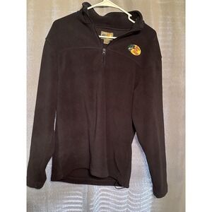 Bass‎ Pro Shops Mens Black Fleece Quarter Zip Pullover Sweatshirt Logo Small